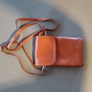 Befen- Womens Leather Chestnut Crossbody Phone Bag Multiple Compartments NWOT